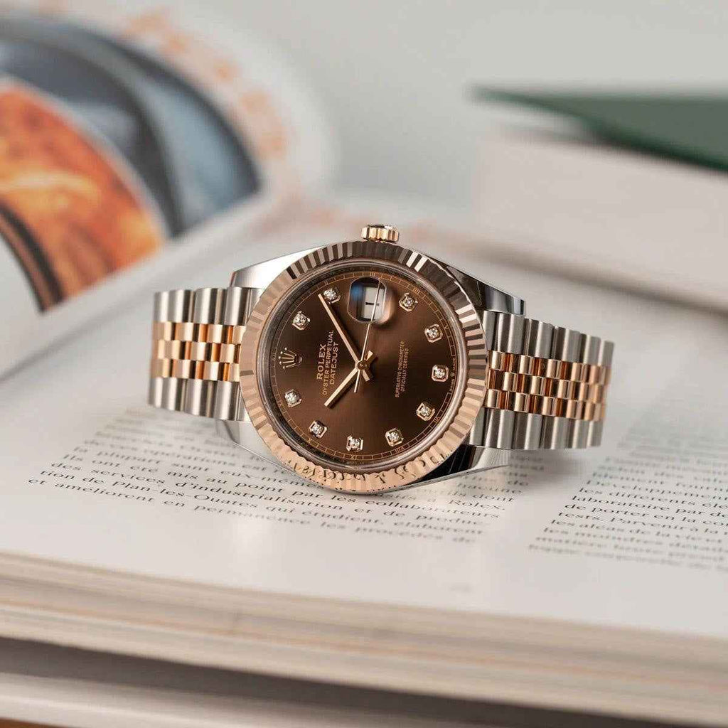Rolex Date Just 41 Chocolate Dial Japanese Automatic Mens Watch