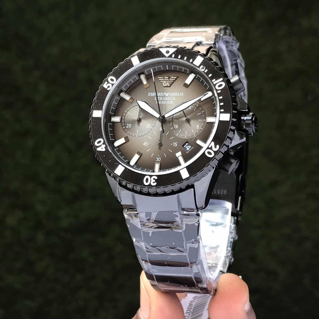 Emporio Armani AR70010 Black Ceramic Chronograph Watch For Mens