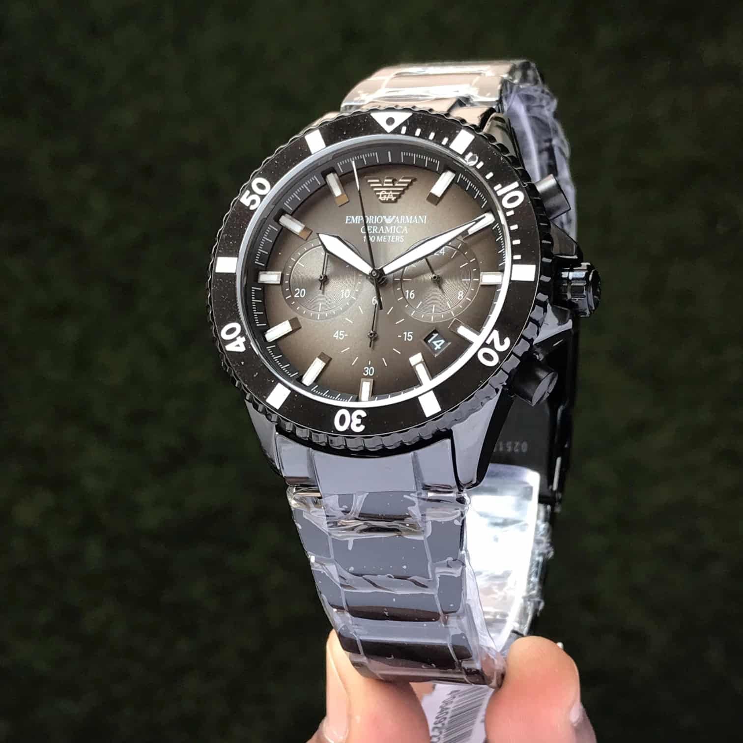 Emporio Armani AR70010 Black Ceramic Chronograph Watch For Mens