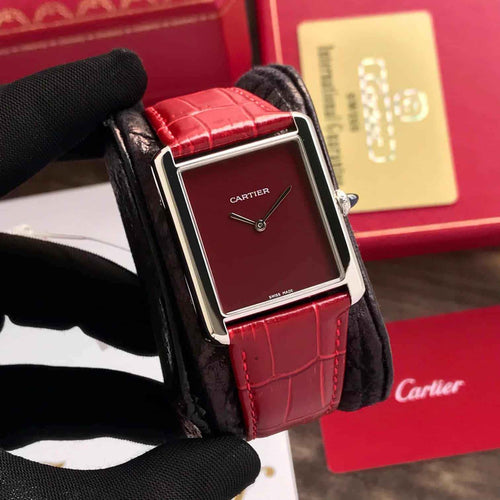 Cartier Tank Premium Unisex Watch – Red Dial Edition