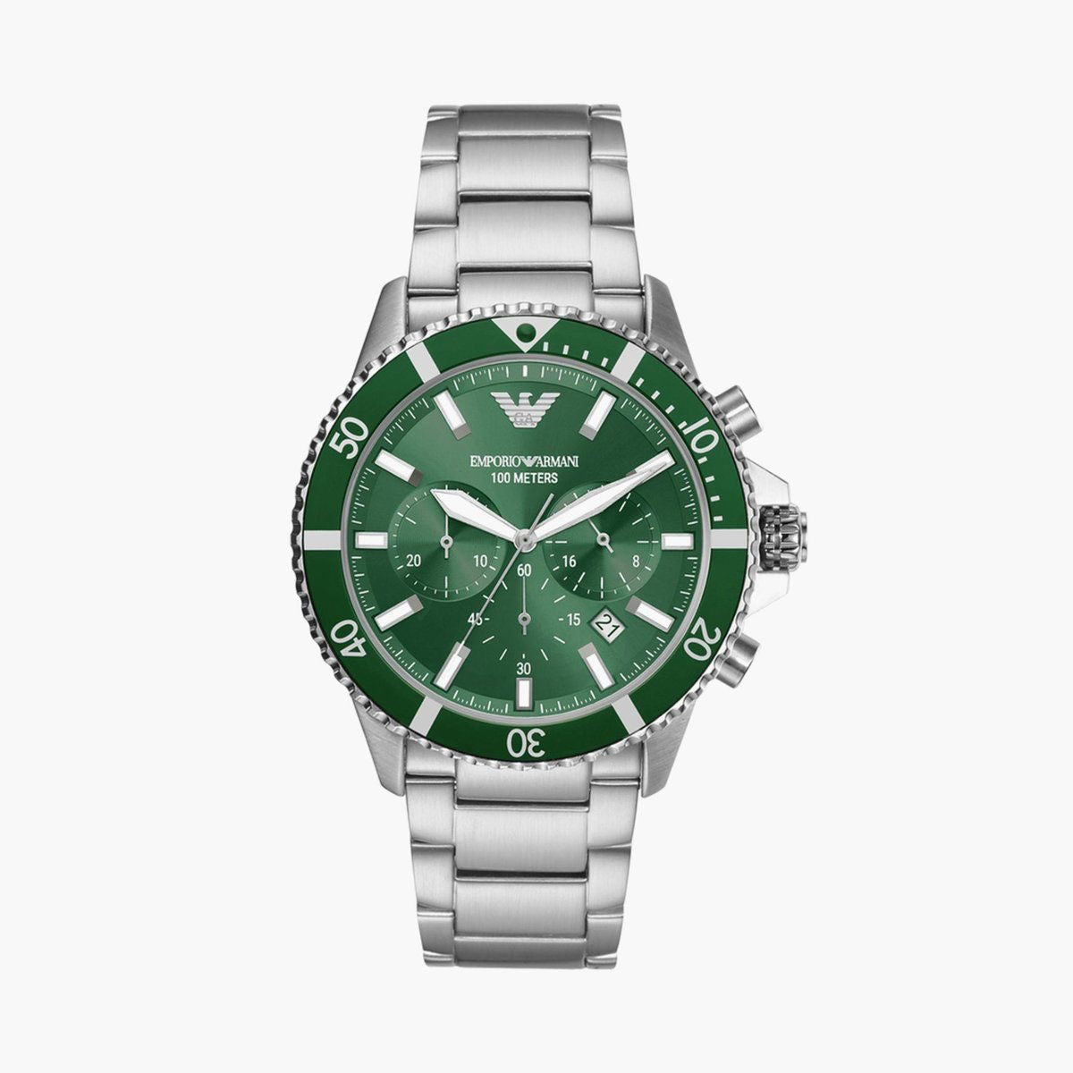 Emporio Armani AR11500 Stainless Steel Green Dial Chronograph Mens Watch