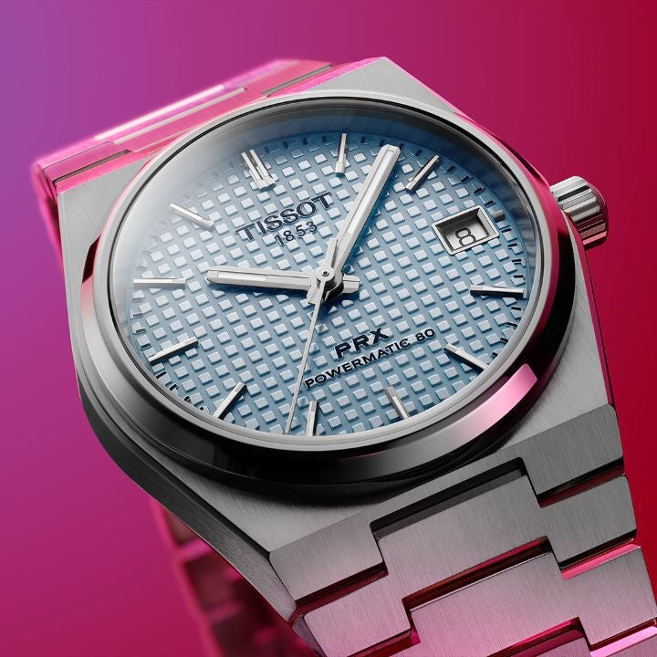 Tissot PRX Poweromatic Steel Ice Blue Tiffany Edition 100% Authentic Mens Watch