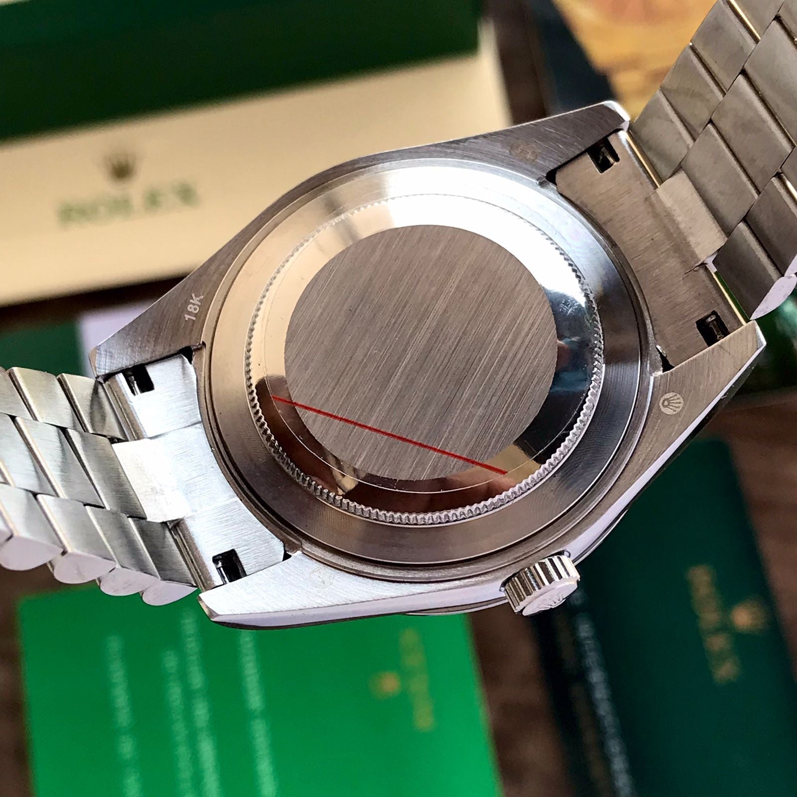 Rolex Day-Date Just 41 Silver Grey Dial & Silver Tone Chain Automatic Men’s Watch