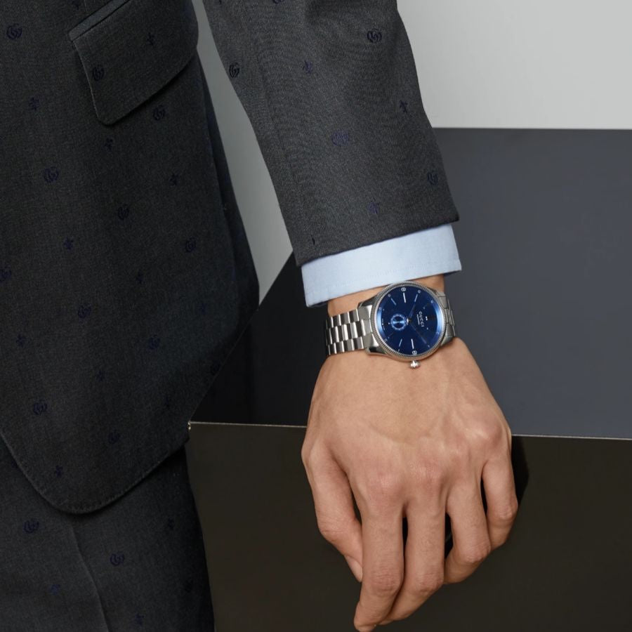 Gucci G-Timeless Blue Dial Stainless Steel Mens Automatic Watch