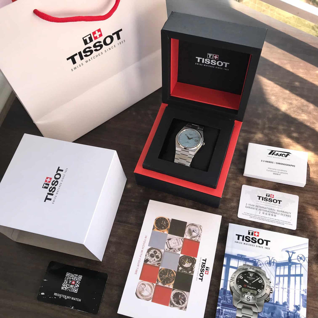 Tissot PRX Poweromatic Steel Ice Blue Tiffany Edition 100% Authentic Mens Watch