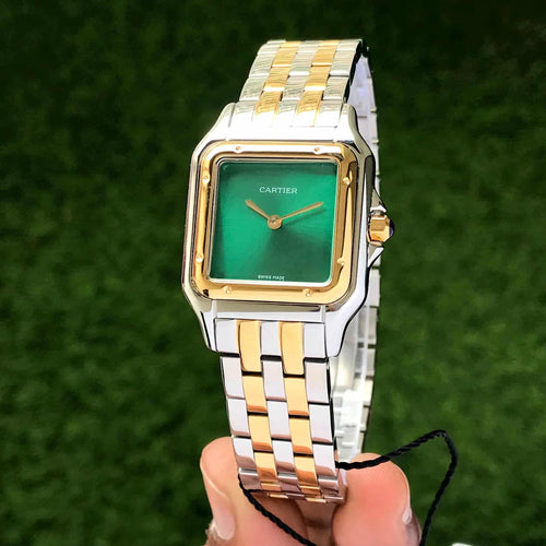 Cartier Santos Premium Women's Watch – Green Dial Edition