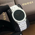 Gucci 25th thin 38mm Stainless Steel Premium Black Dial Mens Watch