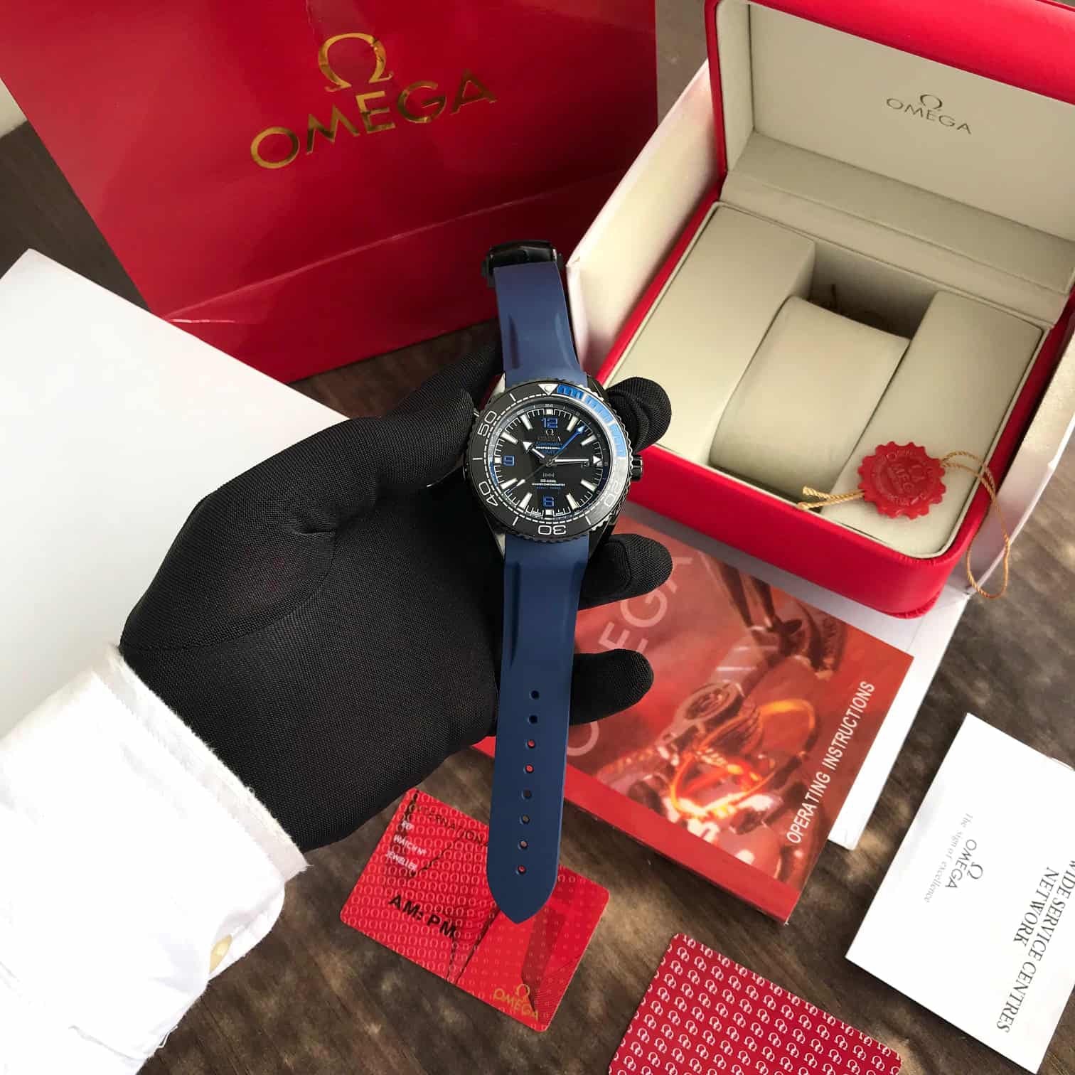 Omega Seamaster Co-Axial GMT Deep Blue Automatic Mens Watch