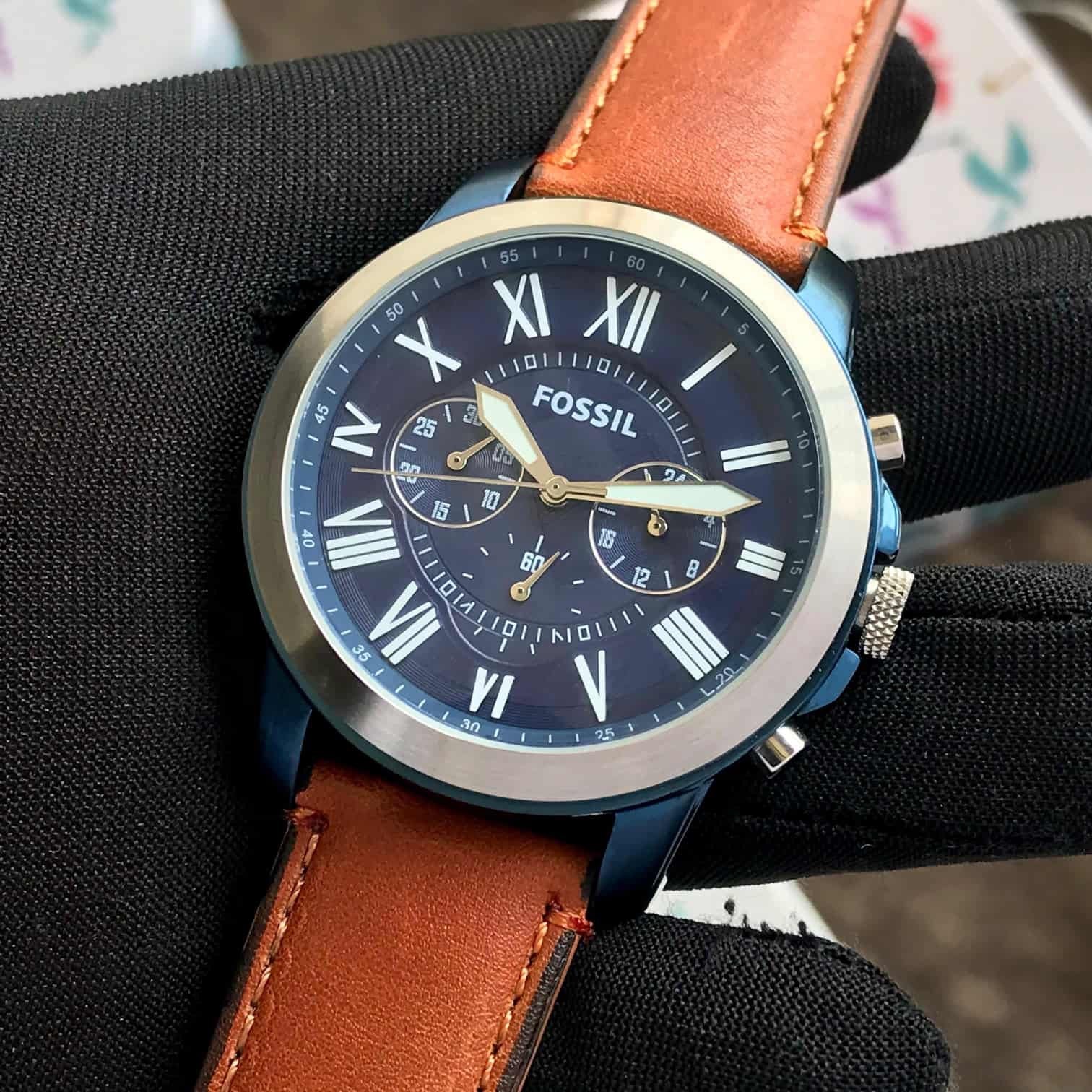 Fossil Grant FS5151 Quartz Stainless Steel and Leather Chronograph Mens Watch