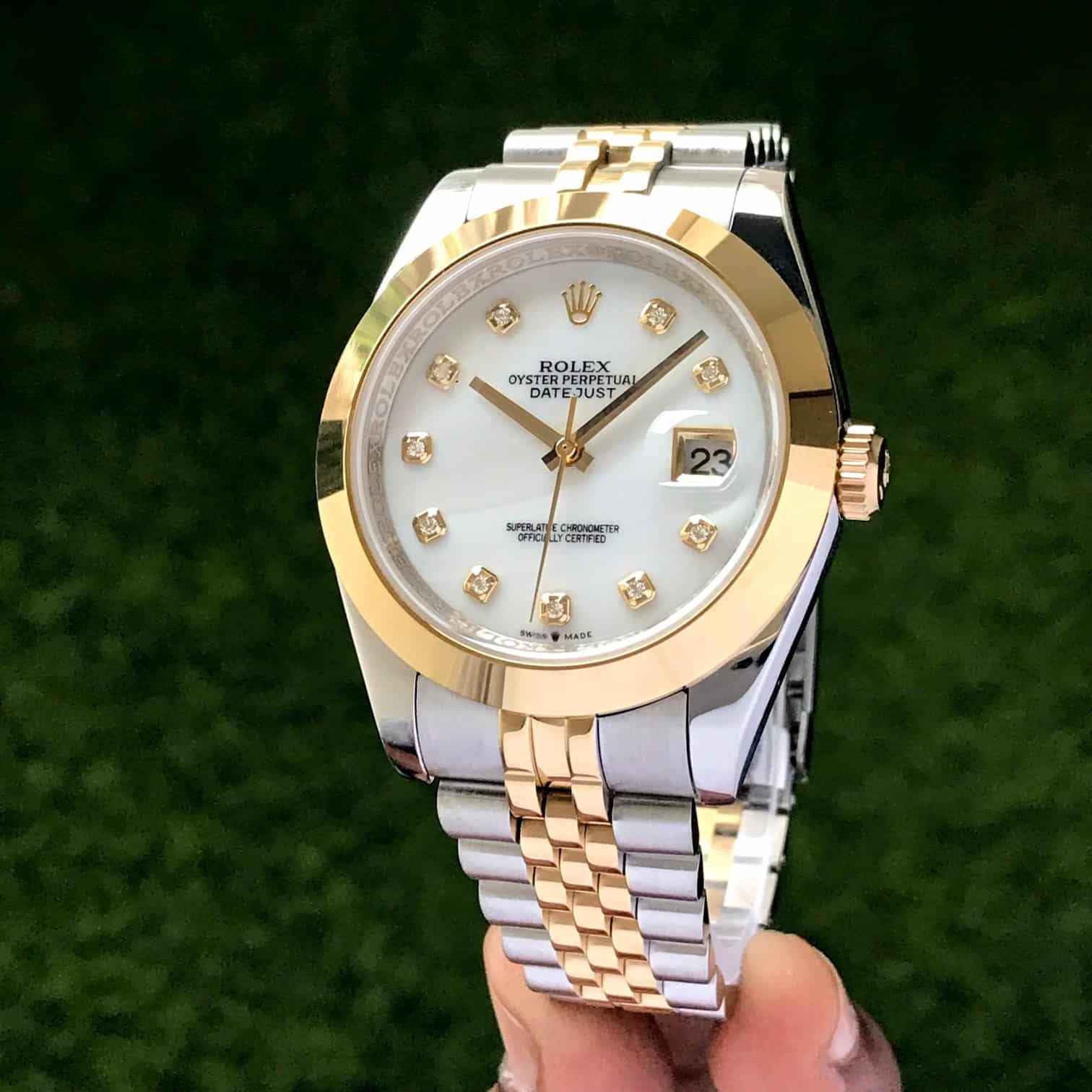 Rolex Date Just 41 Two Tone Jubli Chain White Dial Automatic Men’s Watch