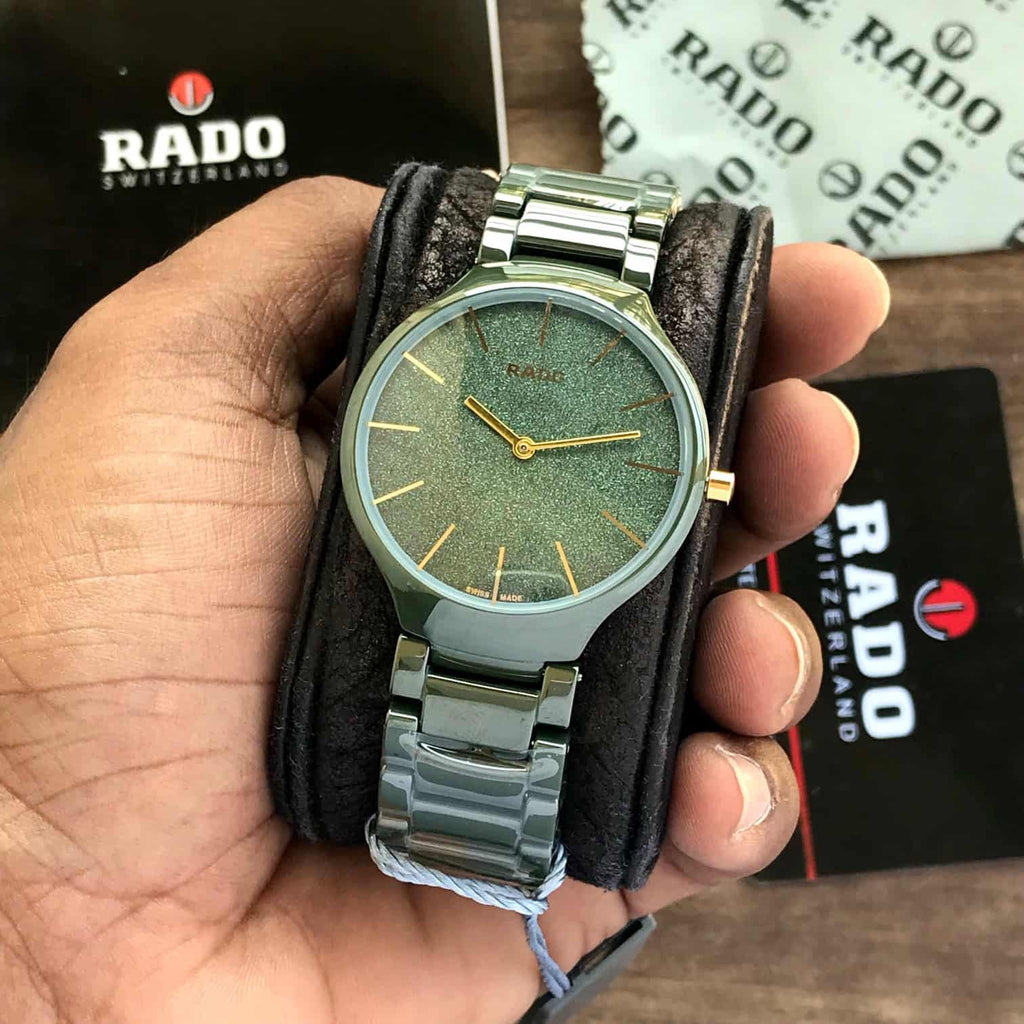 Rado True Thinline Green Ceramica Japanese Unisex Watch