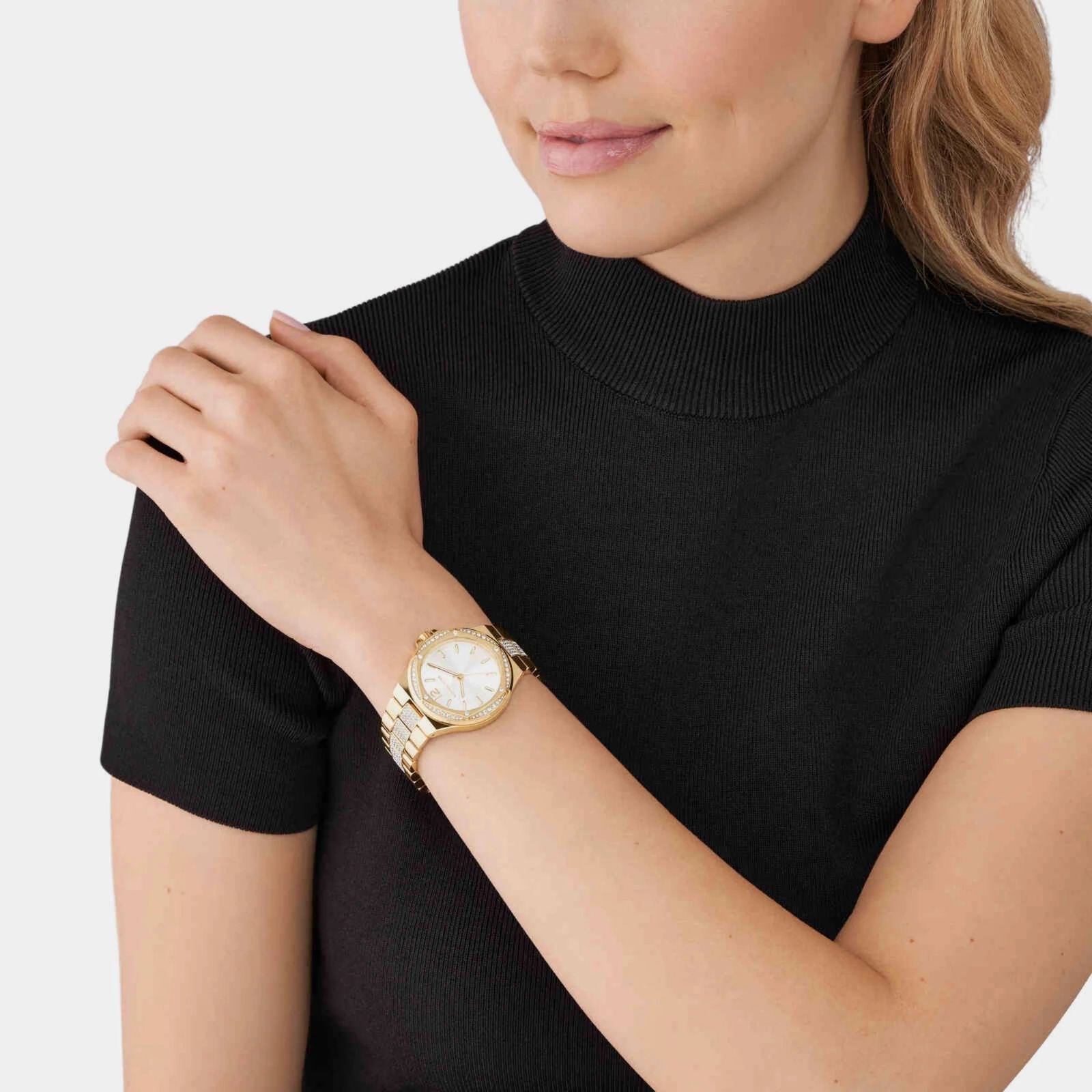 Michael Kors MK7361 Gold White Analog Stainless Steel Women’s Watch