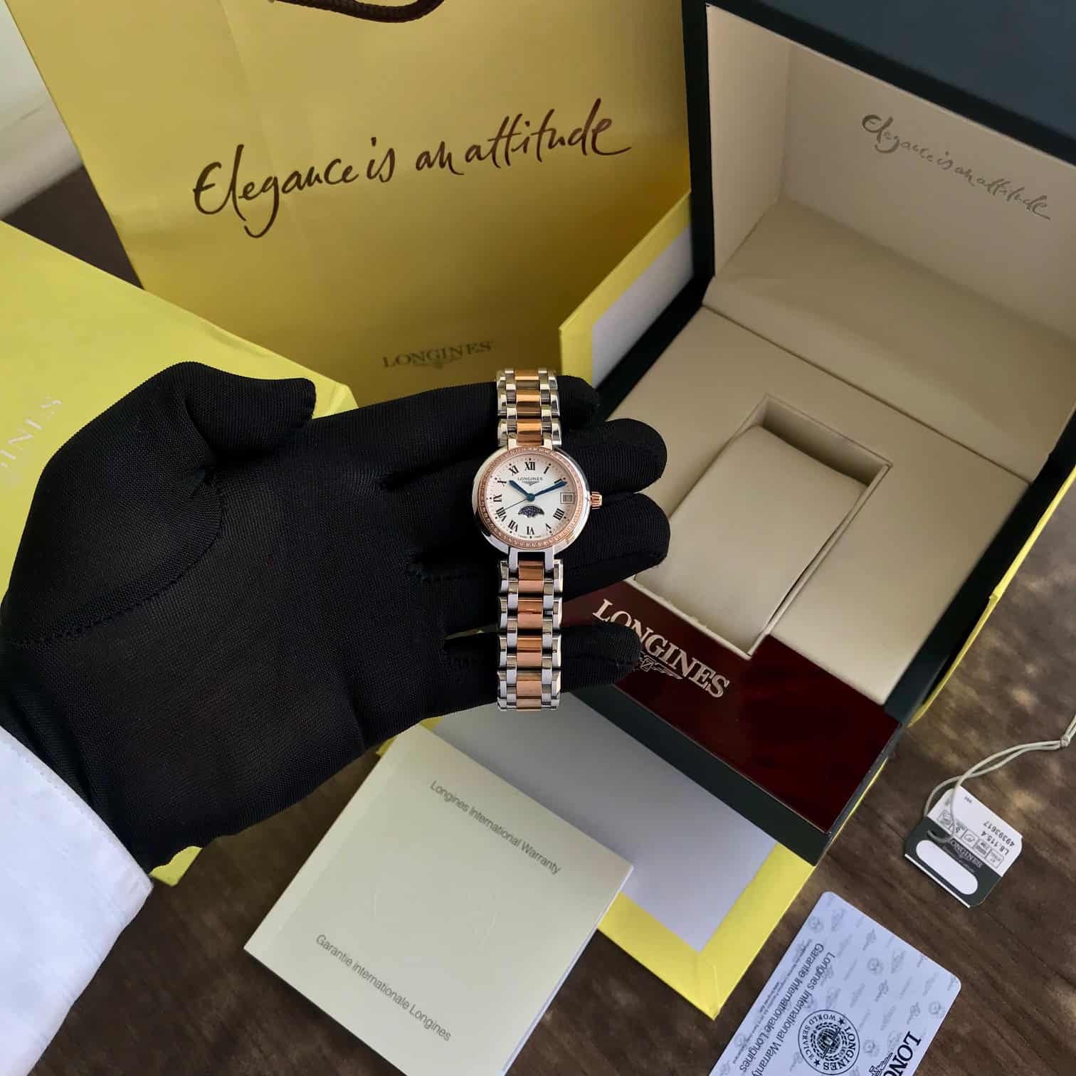 Longines Primaluna Rosegold & Steel Diamond Women’S Watch
