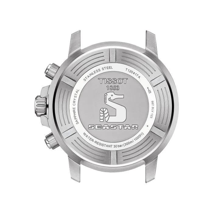 Tissot Seastar 1000 Chronograph Blue Dial Red Bazel Stainless Steel Chain Quartz Movement Men’s Watch