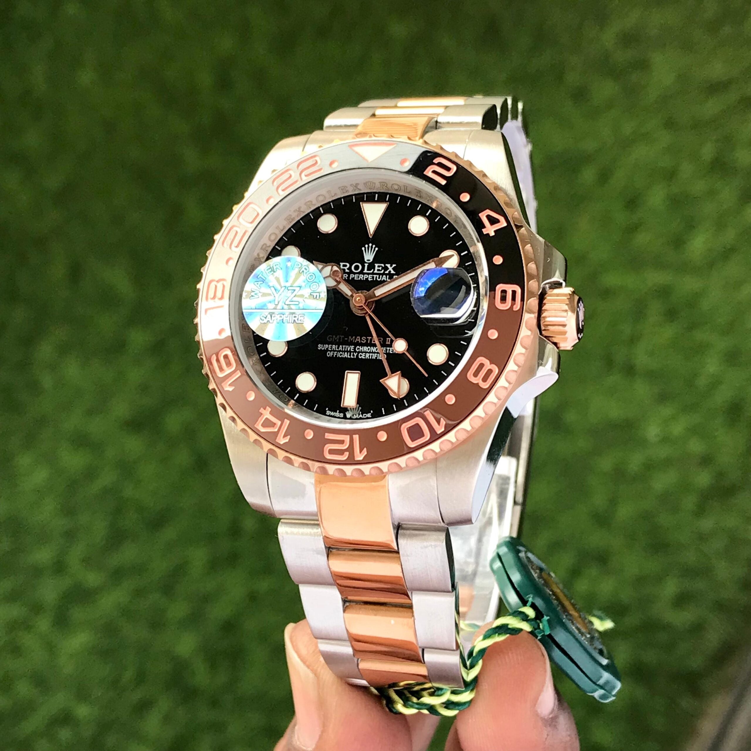 Rolex GMT Master || Two Tone Black Dial Japanese Automatic Mens Watch