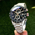 Tag Heuer Calibre 16 Silver Black Dial Japanese Quartz Chronograph’s Mens Watch