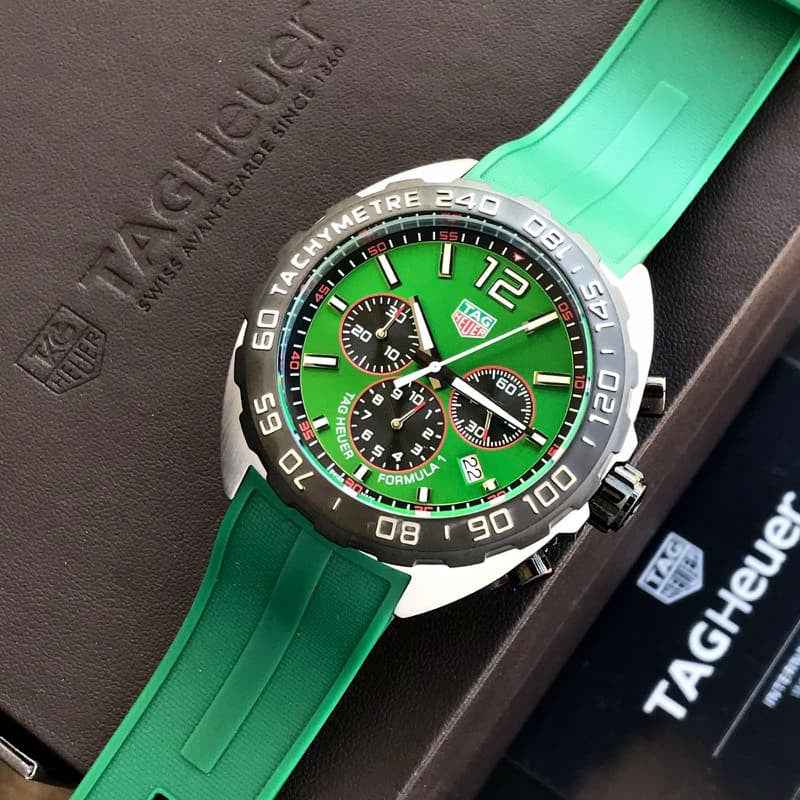 Tag Heuer Formula 1 Green Stainless Steel Japanese Quality Quartz Chronograph Master Quality Men’s Watch