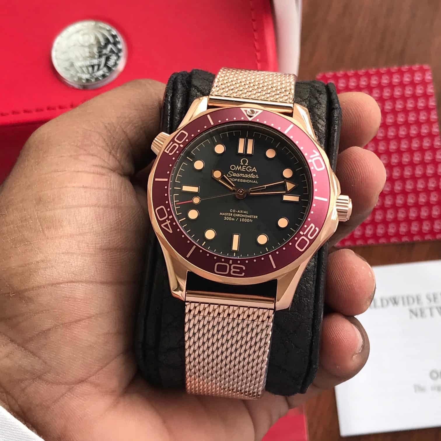 Omega Seamaster Diver 300M Bronze Gold Automatic Mens Watch