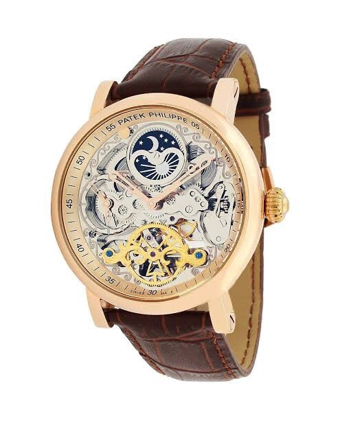 Patek Philippe Skeleton Dial Japanese Automatoc Mens Watch
