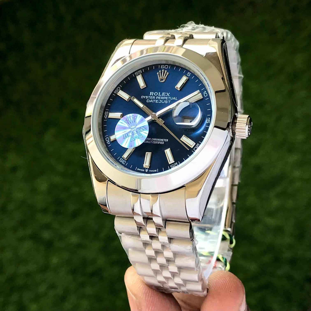 Rolex Date Just 41 Stainless Steel Silver Tone Blue Dial Japanese Automatic Master Quality Men’s Watch