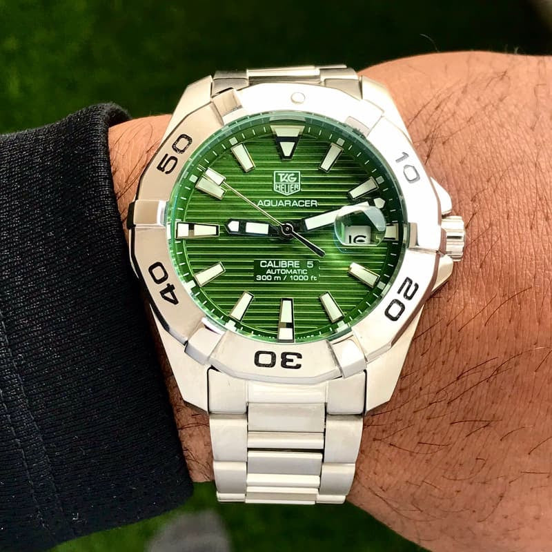 TAG HEUER Men’s Aquaracer Calibre 5 43mm Green Dial Watch Japanese Automatic Master Quality Men’s Watch