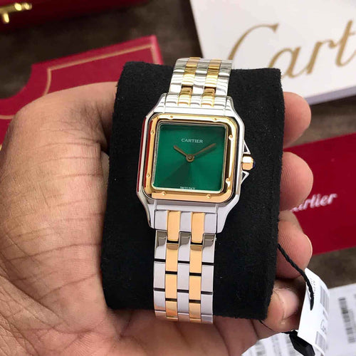 Cartier Santos Premium Women's Watch – Green Dial Edition