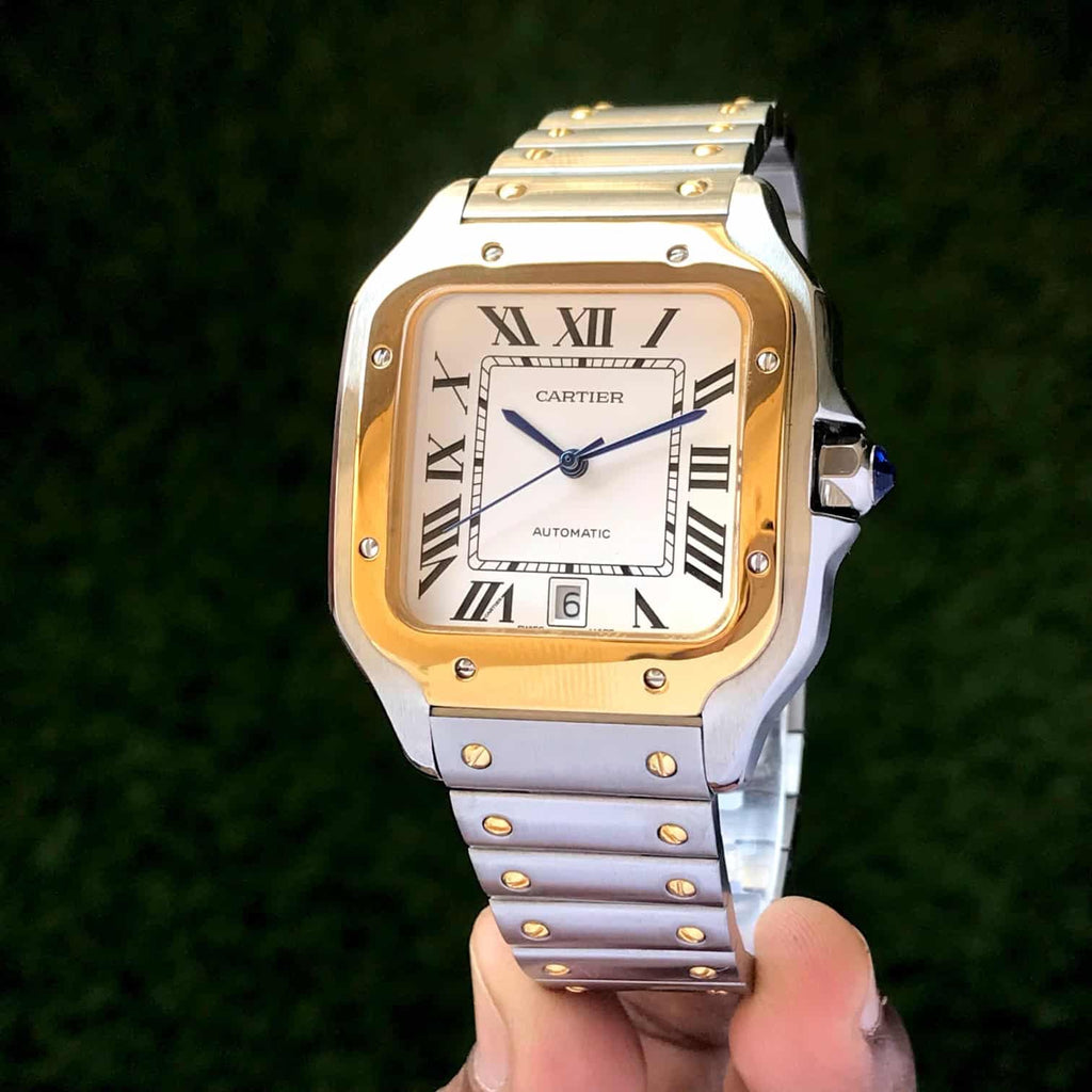Cartier Santos De Japanese Pure Two Tone Automatic Mens Watch