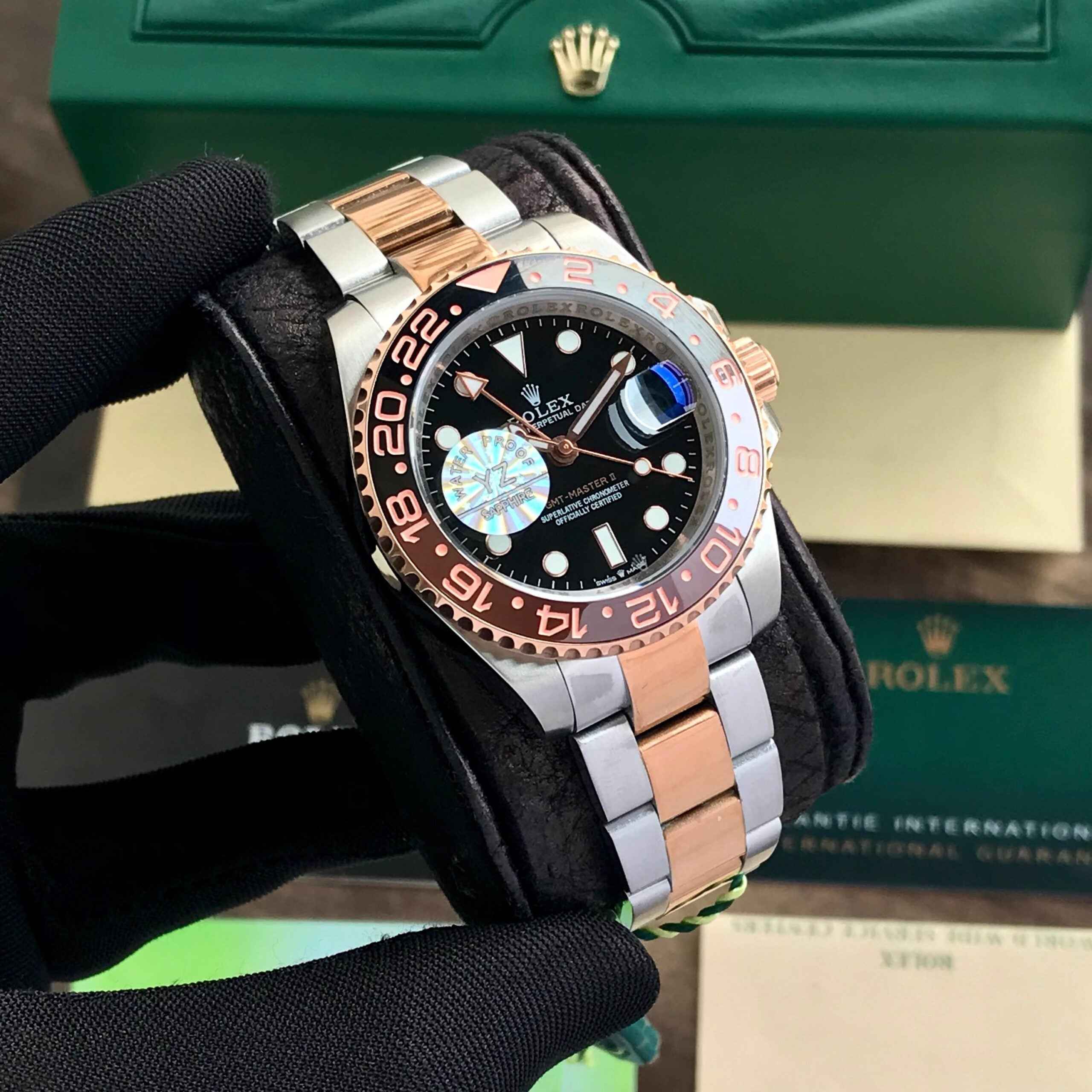 Rolex GMT Master || Two Tone Black Dial Japanese Automatic Mens Watch