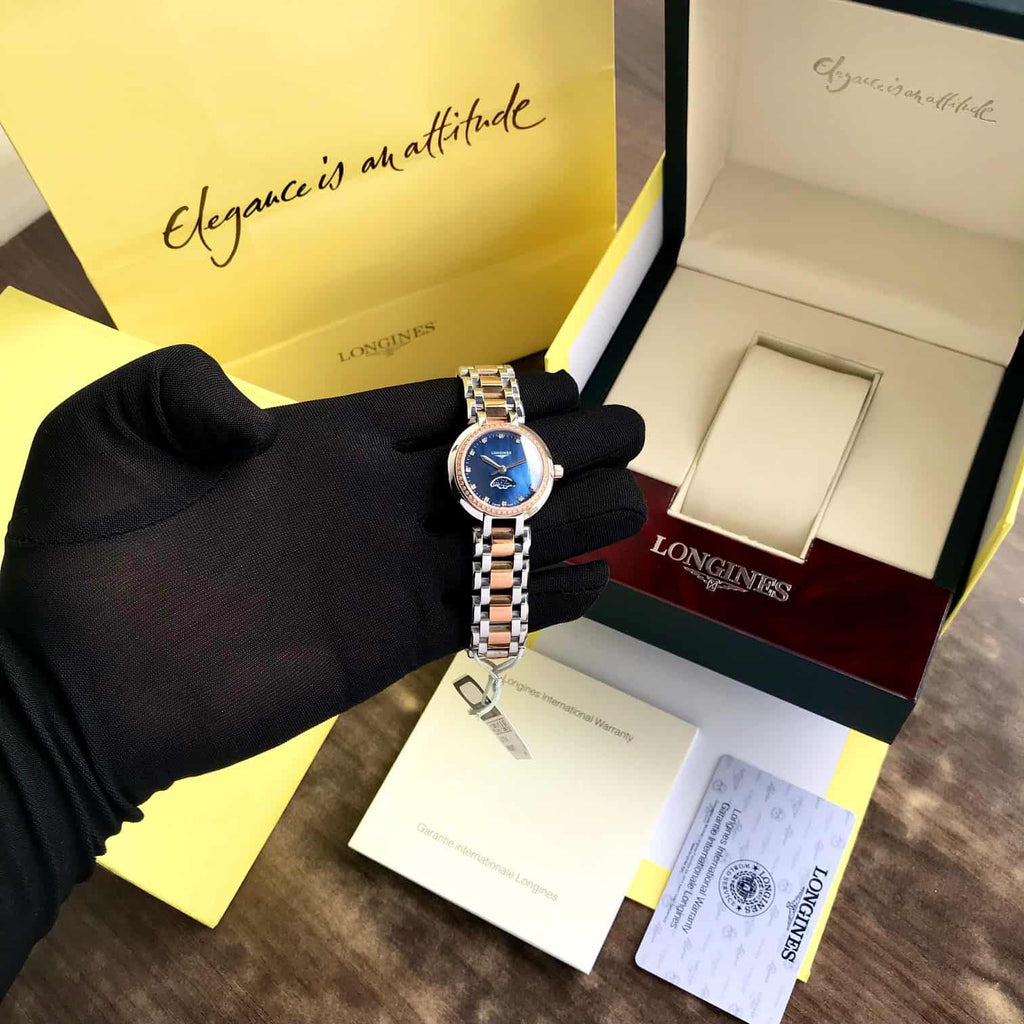 Longines PrimaLuna Two Tone Blue Dial Japanese Qulity Watch For Women’s