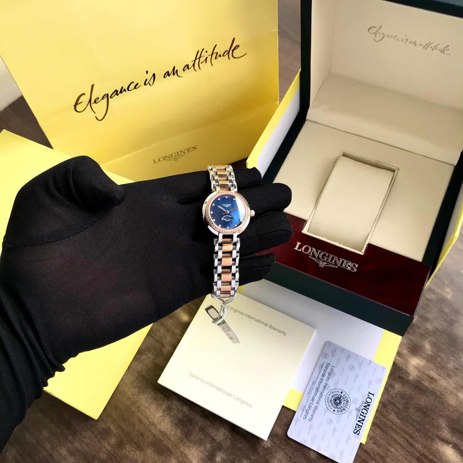 Longines PrimaLuna Two Tone Blue Dial Japanese Qulity Watch For Women’s