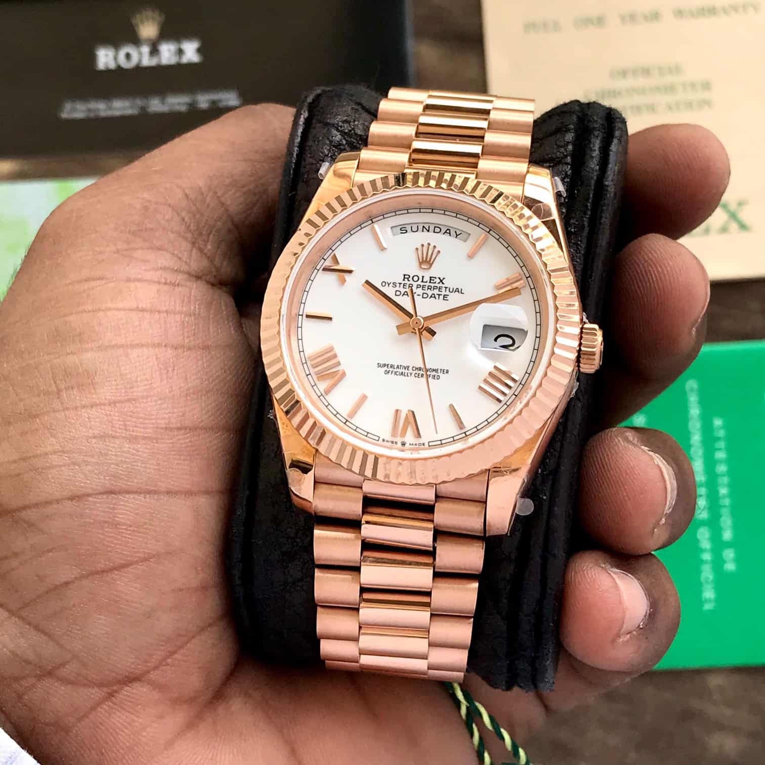 Rolex Day Date EverRosegold White Dial Super Swiss ETA Movement 1:1 Automatic Men’s Watch