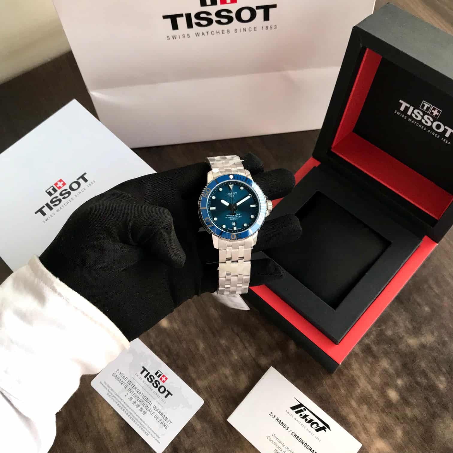 Tissot Seastar Poweromatic 80 Silver Blue Dial Automatic Authentic Quality Mens Watch