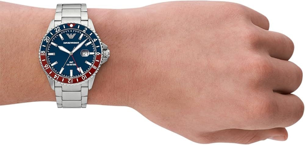 Emporio Armani AR11590 Diver GMT Blue Dial Men’s Automatic Quality Watch