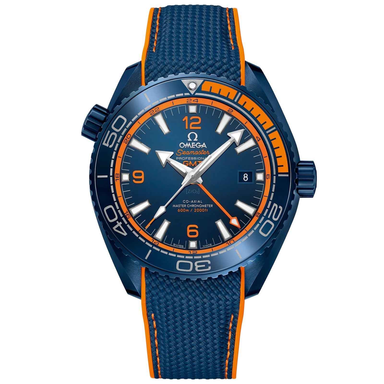 Omega Seamaster Planet Ocean GMT Blue Dial Japanese Automatic Mens Watch