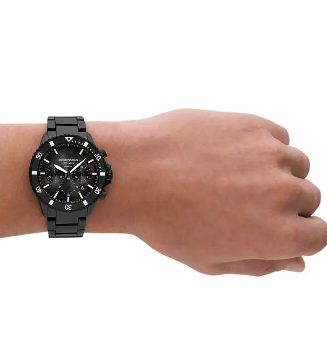 Emporio Armani AR70010 Black Ceramic Chronograph Watch For Mens