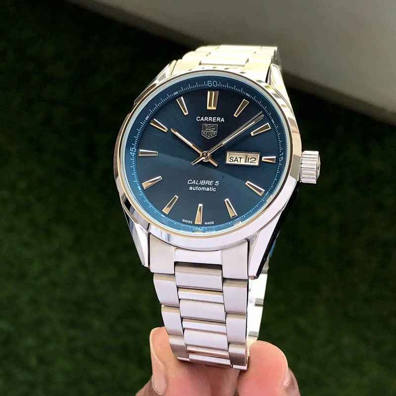 Tag Heuer Calibre 5 Stainless Steel Blue Dial Automatic Master Quality Mens Watch