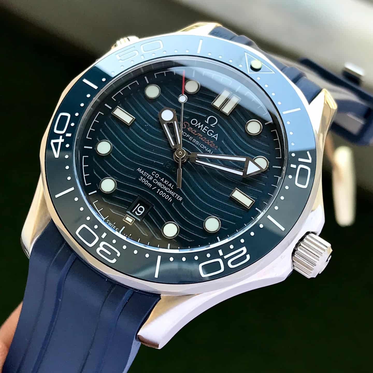 Omega Seamster Co-Axial Japanese Full Blue Automatic Mens Watch