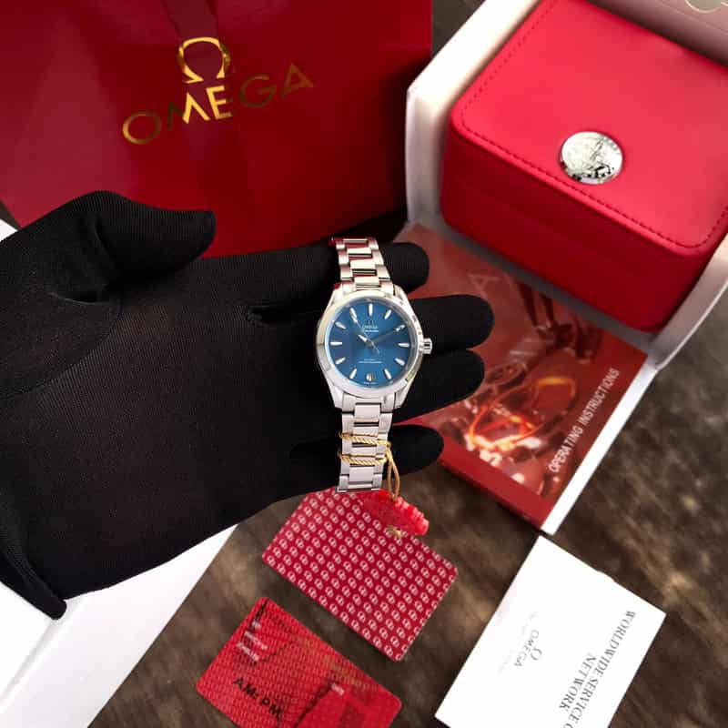 Omega Aqua Terra Shades Co-Axial Master Chronometer Silver Blue 34 mm Women’s Watch