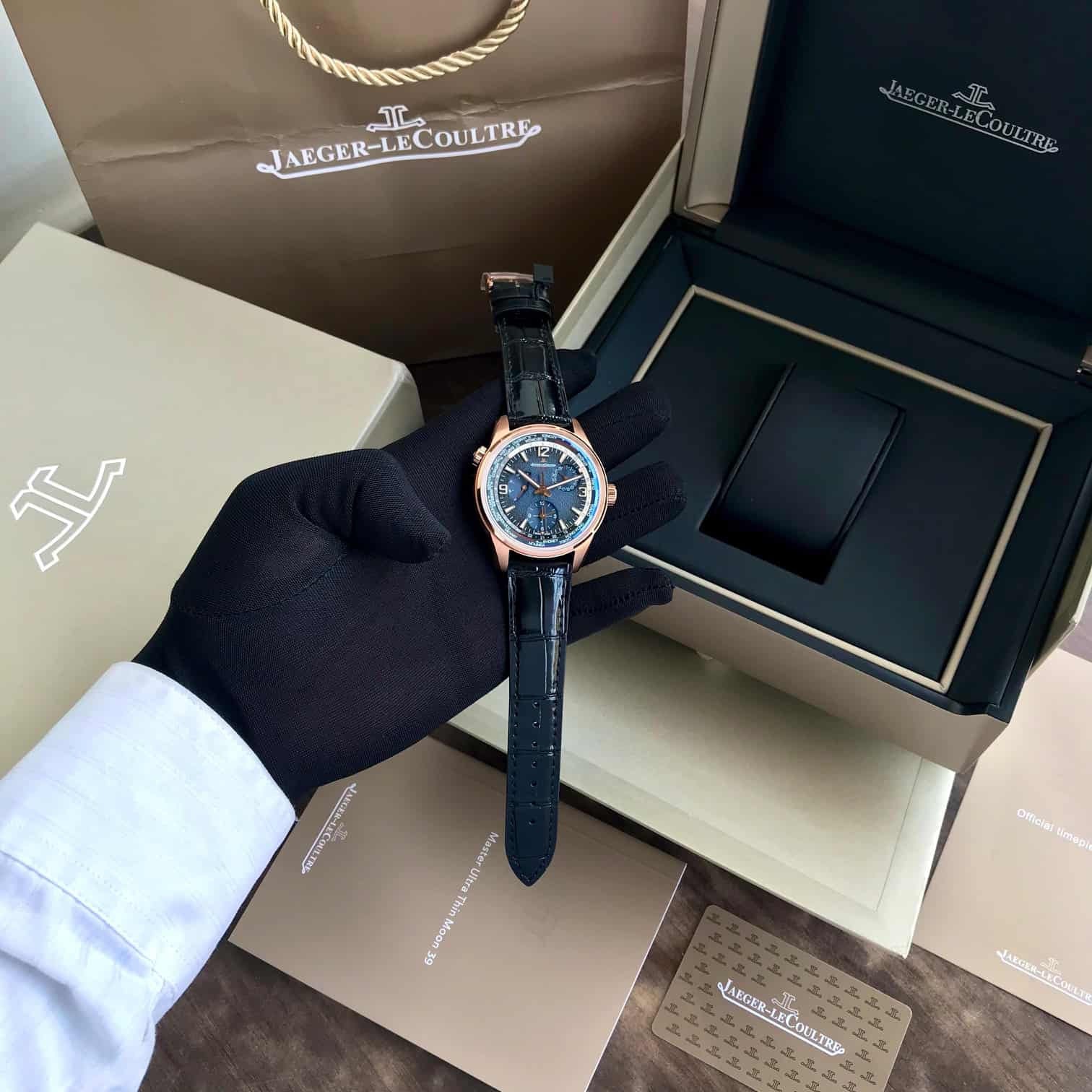 JaegerLeCoultre Geographer Swiss ETA Movement Self Winding Automatic Mens Watch