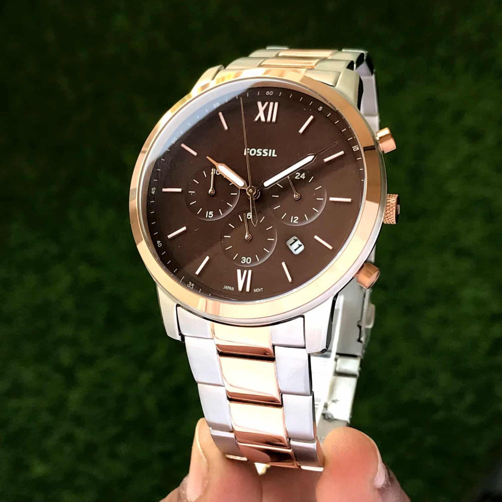 Fossil Men’s Two Tone FS5475 Two Tone Brown Dial Chronograph Mens Watch