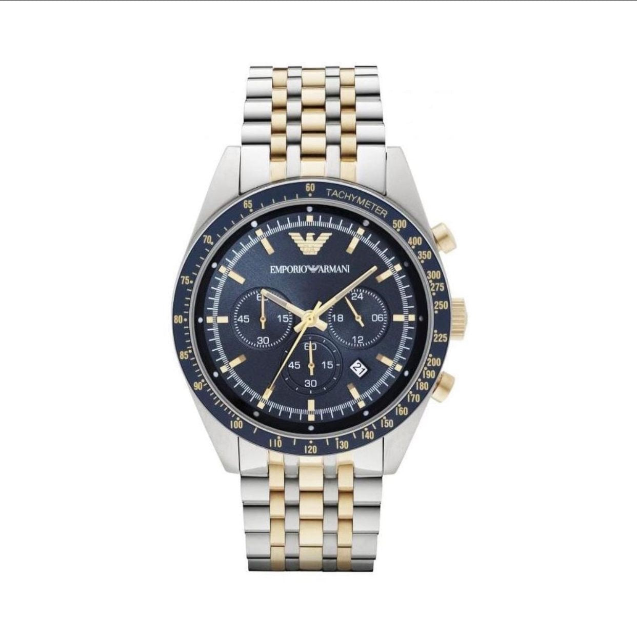 Emporio Armani AR6088 Two Tone Chronograph Mens Watch