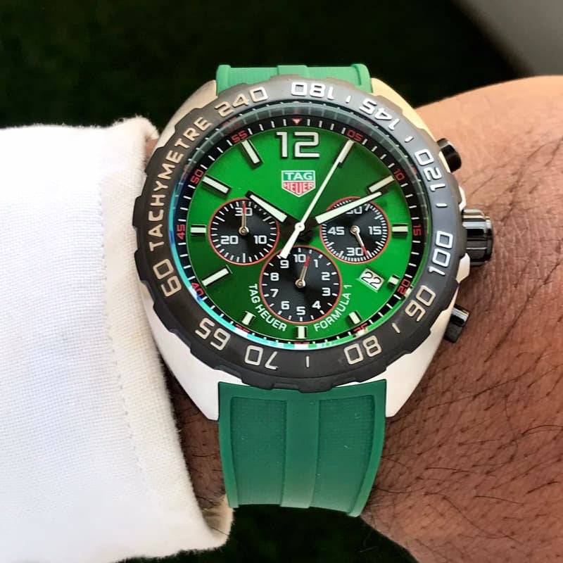 Tag Heuer Formula 1 Green Stainless Steel Japanese Quality Quartz Chronograph Master Quality Men’s Watch