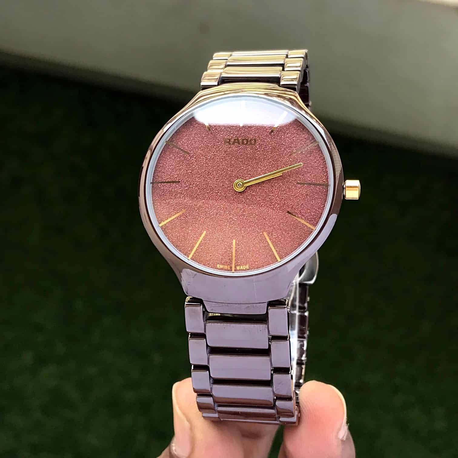 Rado True Thinline Brown Ceramica Japanese Unisex Watch