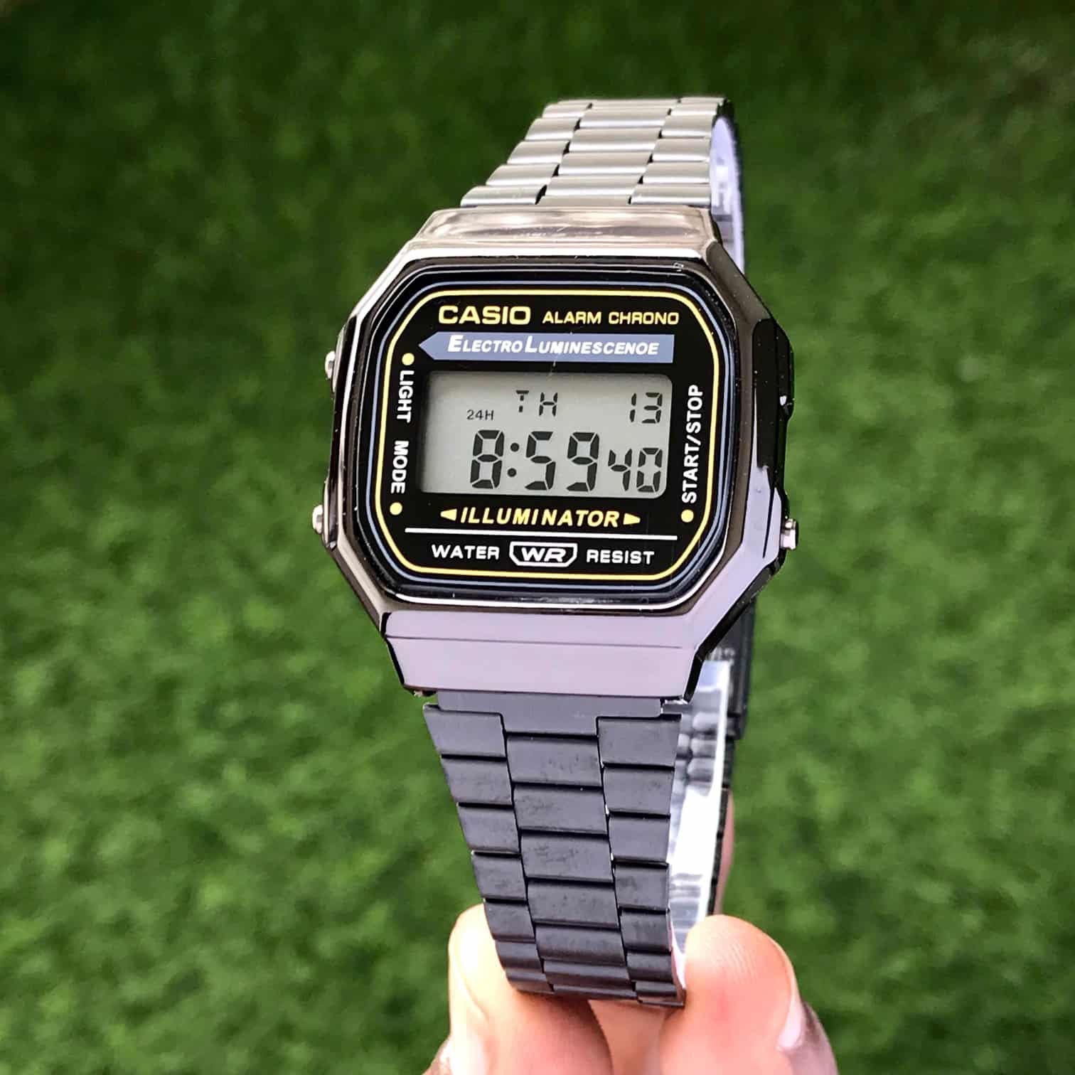 Casio Vintage Retro Collection A168WGG-1B Black Gun Metal Unisex Watch