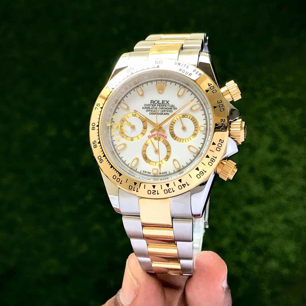 Rolex Daytona Two Tone White Dial Automatic Mens Watch