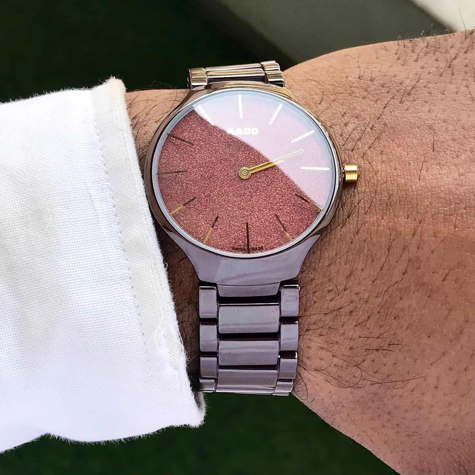 Rado True Thinline Brown Ceramica Japanese Unisex Watch