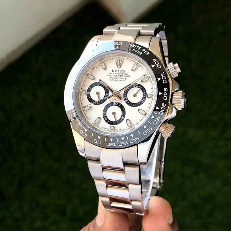 Rolex Daytona Panda Stainless Steel White Dial Japanese Master Quality Automatic Men’s Watch