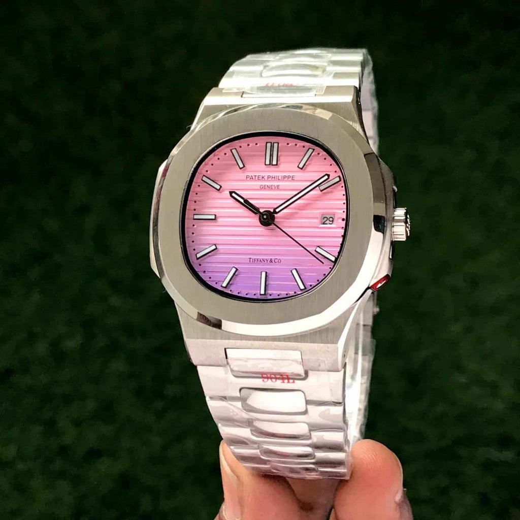 Patek Philippe Nautilus Pink White Tiffany Edition Automatic Mens Watch