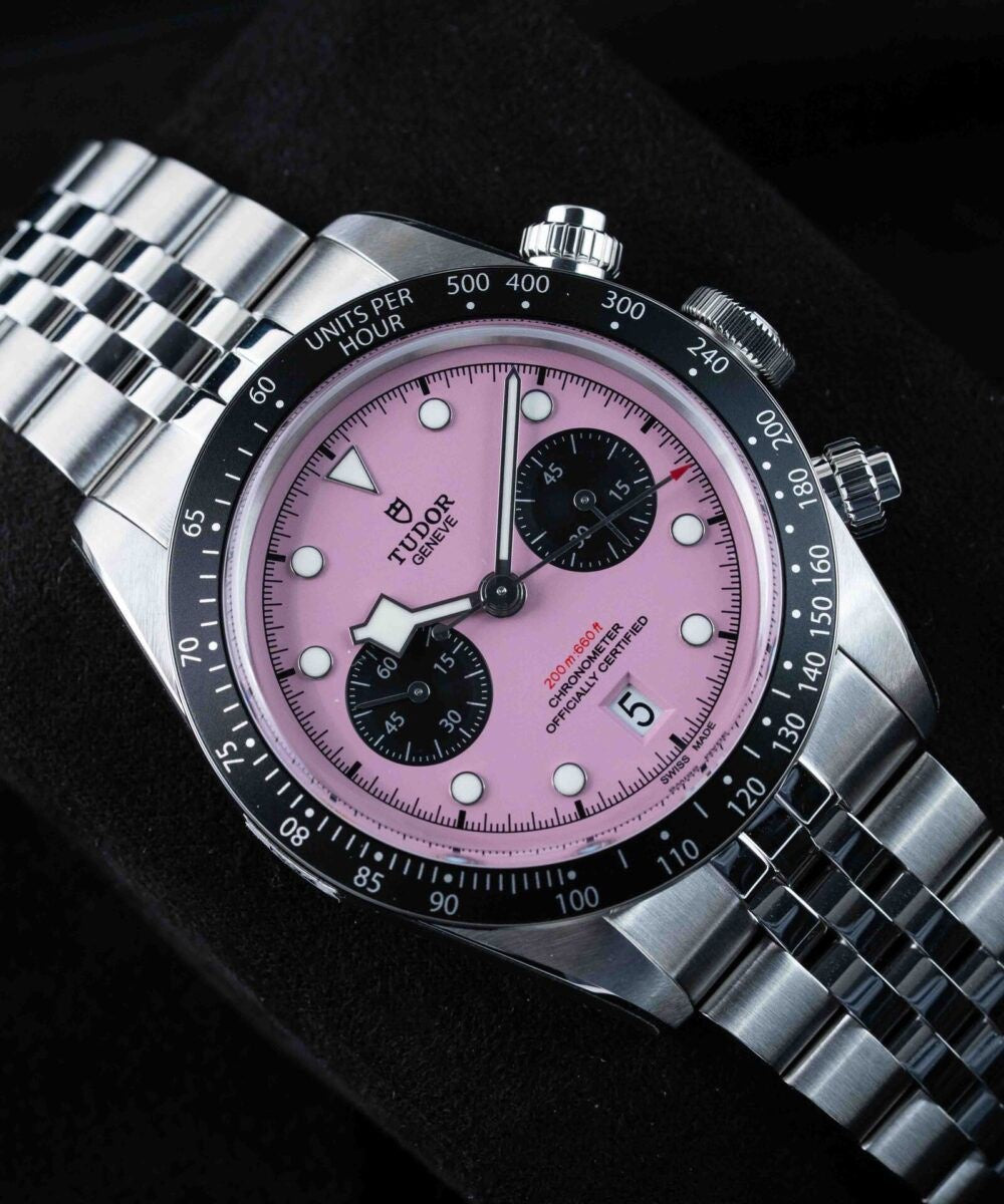 Tudor Black Bay Stainless Steel Pink Dial Jubil Chain Japanese Automatic Men’s Watch