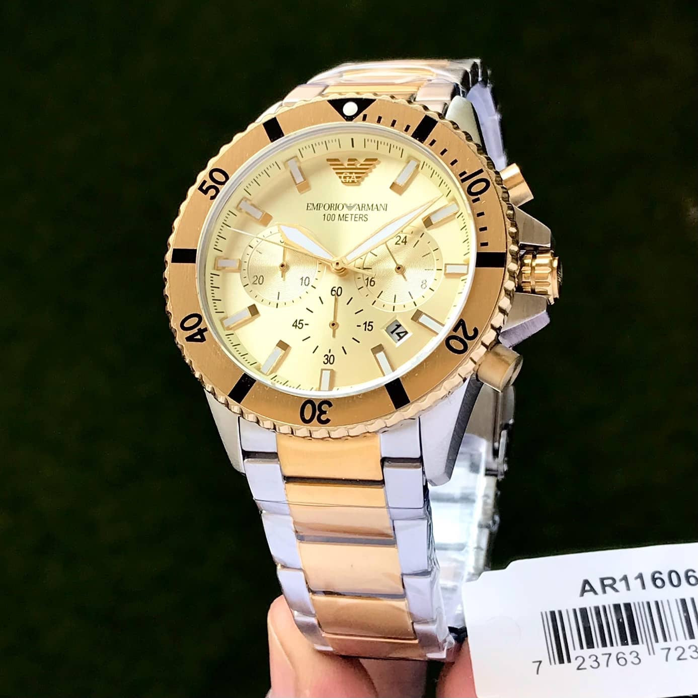 Emporio Armani AR11606 Yellow Gold Dial Chronograph Quartz Men Watch